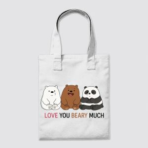 Love You Beary Much – Cute Bear Trio Illustration Tote Bag