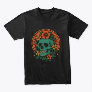 Psychedelic Skull Art T-Shirt Design – Bold Vintage Streetwear Graphic