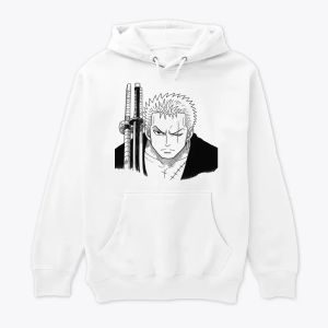 Zoro Shadow Portrait Dark Samurai Anime Capuche