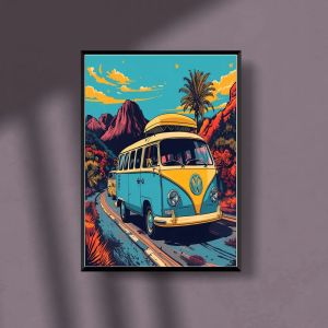 Van Life Adventure Poster – Minimalist Travel Wall Art