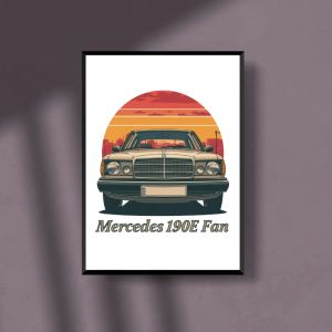T-shirt Vintage Mercedes 190E – Passionné de Voitures Classiques