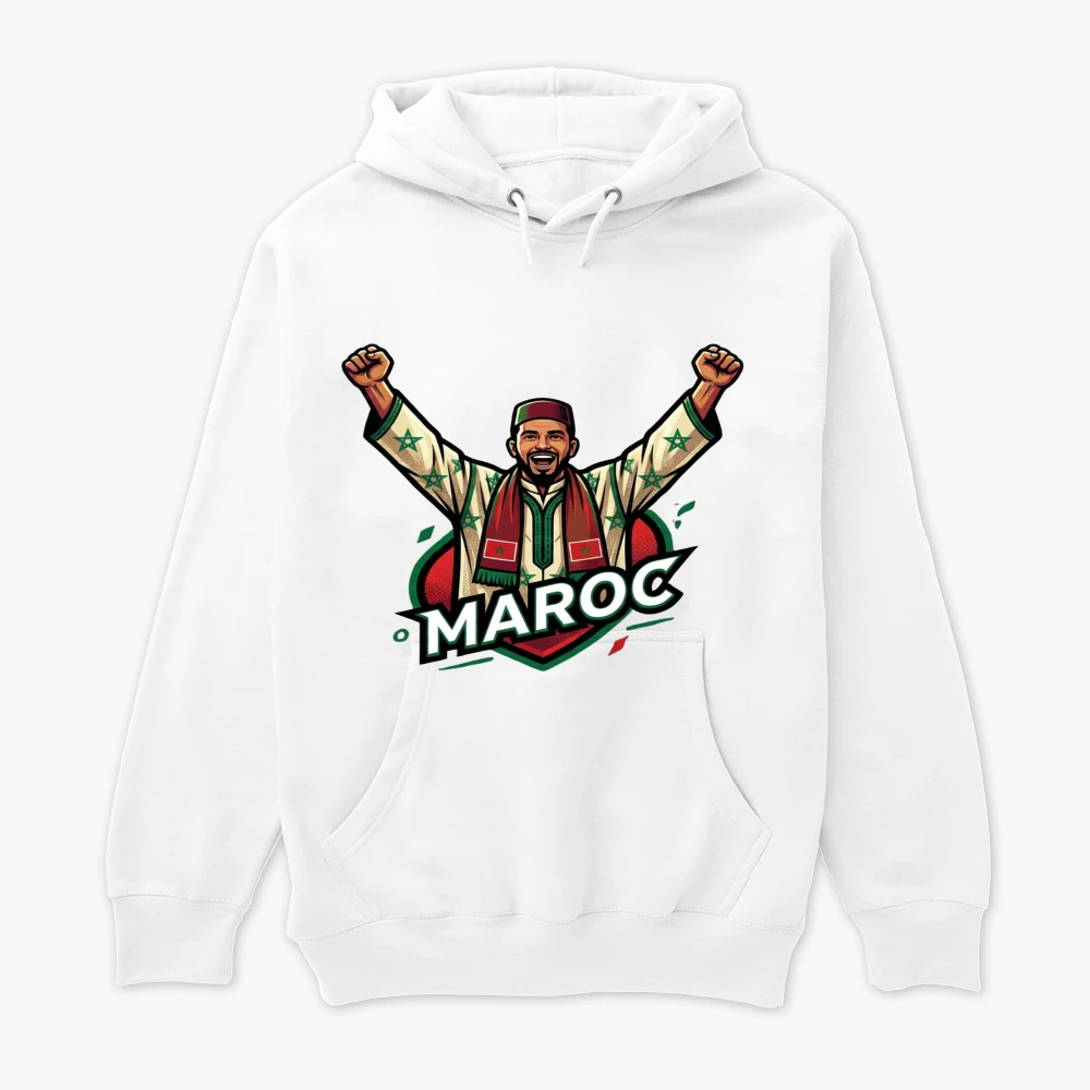Hoodie CAN 2025 – Fierté Support Maroc  هودي CAN 2025 – فخر وتشجيع المنتخب المغربي