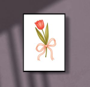 Tulip Love Bow Poster A4