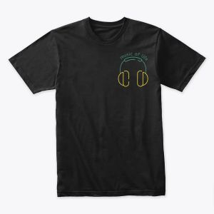Music of Life Minimalist Headphone Design Tshirt