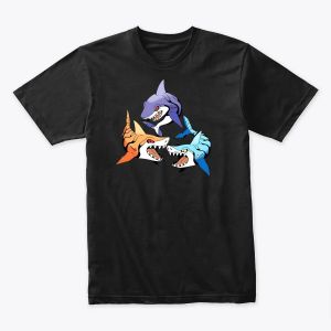 S&K Luxury Cartoon Shark Graphic T-Shirt | Unique Animal Tee