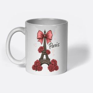 Romantic Eiffel Tower with Roses