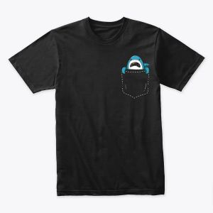 Cute Blue Shark in Pocket Design