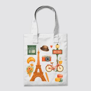 Parisian Aesthetic Watercolor Clipart Tote Bag