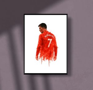 Cristiano Ronaldo Watercolor Art Poster A4