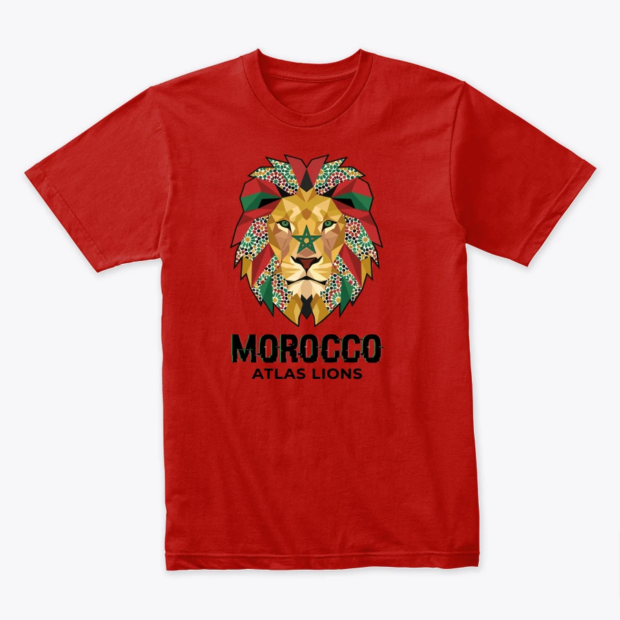 Impossible Lion Morocco Shirt, Geometric Atlas Lion T-Shirt, Moroccan Pride Tee, Modern African Art Shirt