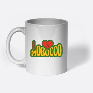 Retro "I Love Morocco" T-shirt Design - Vintage Moroccan Flag Heart