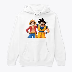 Goku & Luffy – Legendary Anime Friendship Crossover Design Capuche