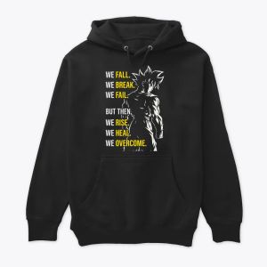 We Rise – Motivational Saiyan Warrior Quote Capuche