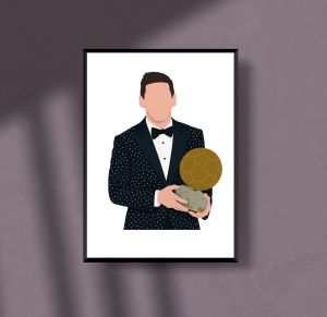 Ballon d'Or Elegance – Messi in Style Poster A4