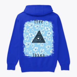 blue hoodie