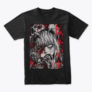 Anime Girl T-shirt – Harajuku Manga Style, Horror Japanese Streetwear & Gothic Clothes