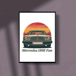 T-shirt Vintage Mercedes 190E – Passionné de Voitures Classiques