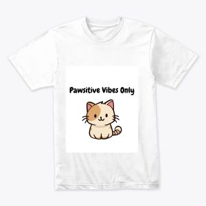 تيشورت كيوت لعشاق القطط -Pawsitive Vibes Only