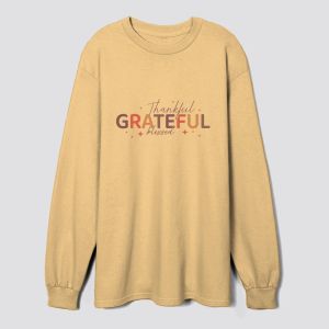 "Thankful, Grateful, Blessed" Typography Design, Positive Affirmations for Life