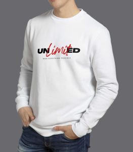 White Red Simple Typography Sweat-shirt