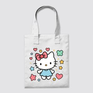 Kitty Glow – Magical Hearts and Stars Tote Bag