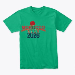 T-shirt inspiré de l’étoile marocaine."أظهر فخرك الوطني بارتداء هذا القميص 2026"