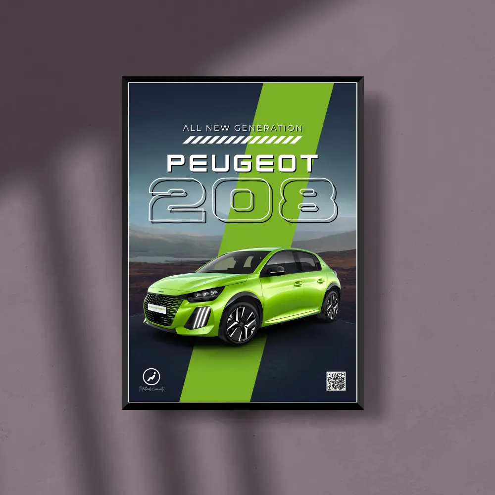 PEUGEOT 208 P21 FACELIFT 2025 Green A3 POSTER