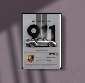 Porsche 911 Iconic Poster A4