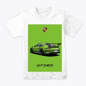 Green Porsche car.