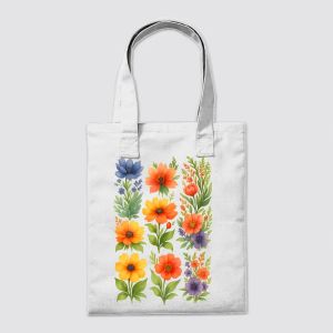 Watercolor Wildflower Bouquet Tote Bag