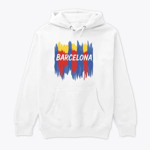 Barcelona Brushstroke Flag Art Capuche