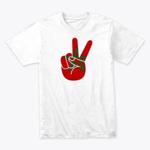 Hand Peace Sign-Morocco Flag