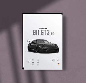 Porsche 911 Iconic Poster A4