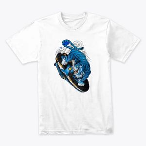 Blue Tiger on Nike TN Graphic T-Shirt | Unique Sneaker Art Tee