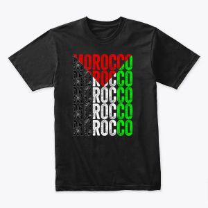 Morocco and Palestine Flag Colors T-shirt Design - Solidarity Art