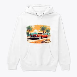 classic car in tropical paradise