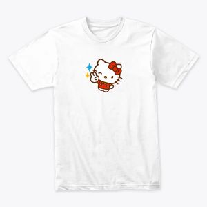 Kitty Peace Sign – Winking with Sparkles Tshirt