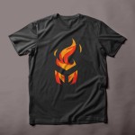 T-shirt with fire