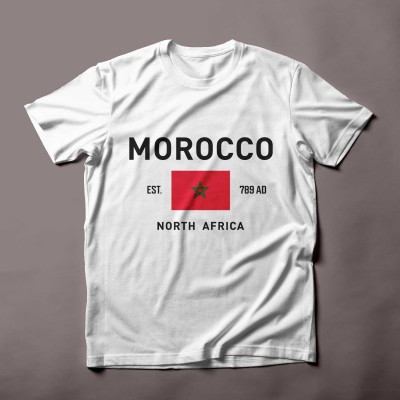 Morocco T-shirt, Moroccan Flag Sweater, North Africa Soft and Comfortable T-shirt
