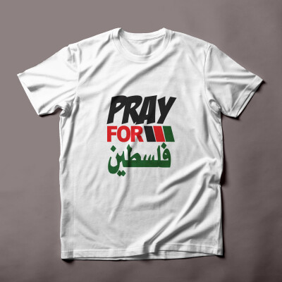 Solidarity for Peace: Palestine Colors and Pray for Peace T-Shirt