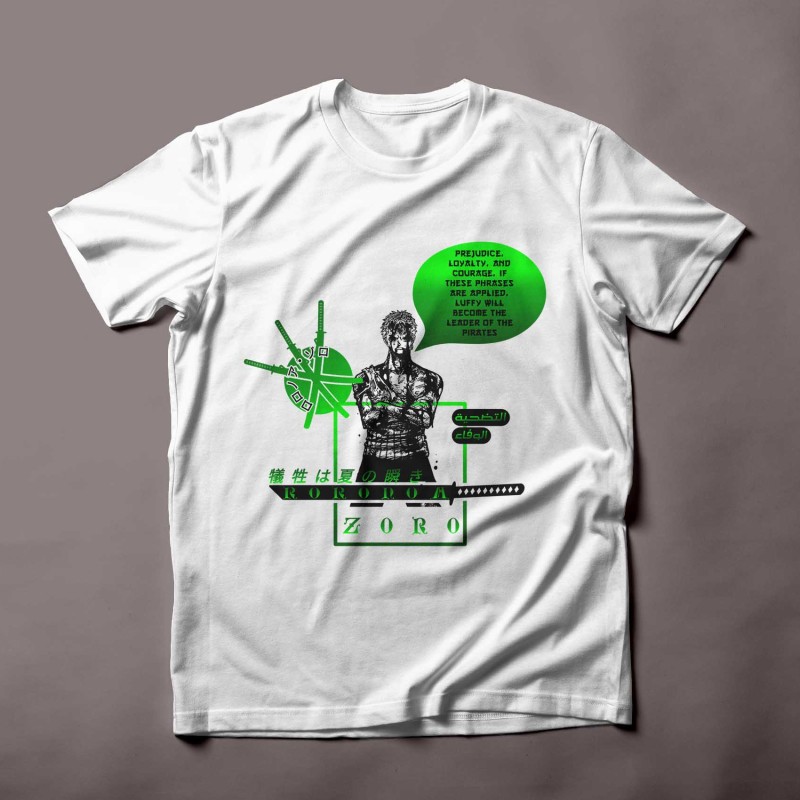 "Unleash the Swordsman: Conquer with Style in the Roronoa Zoro T-Shirt!"