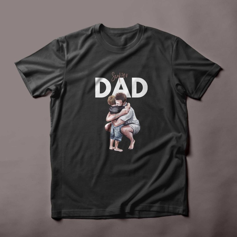 Super Dad Watercolor Design T-shirt